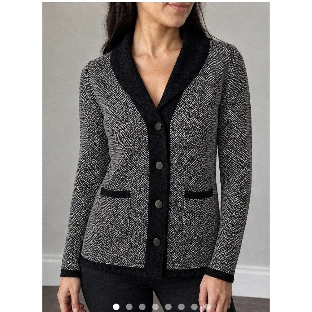 Banana Republic Wool Blend Cardigan Women XL Old Money Academia Classic Preppy